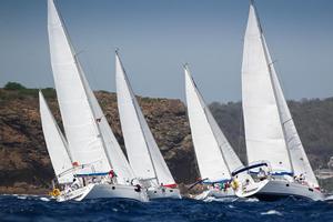 Bareboat fleet enjoying a superb day on the water at Antigua Sailing Week photo copyright Paul Wyeth / www.pwpictures.com http://www.pwpictures.com taken at  and featuring the  class