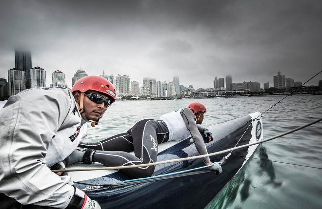 Onboard with Team Extreme Qingdao - Act 3, Qingdao 2015 - Day two © Lloyd Images