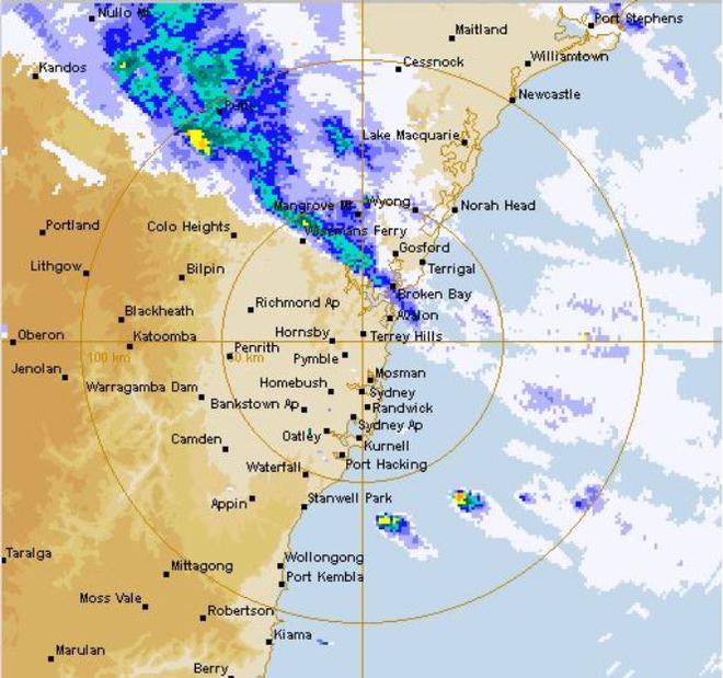 Race Officers can see weather systems approaching race courses. © Bureau of Meteorology http://www.bom.gov.au