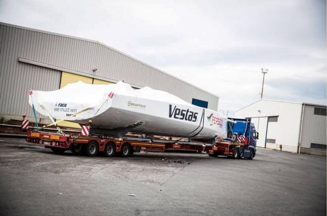 Team Vestas Wind rebuild, the final stages of the recovery. The team prepare the newly built boat for its delivery to Lisbon from Persico, Italy. - Leg 7 to Lisbon - Volvo Ocean Race © Brian Carlin / Team Vestas Wind/Volvo Ocean Race