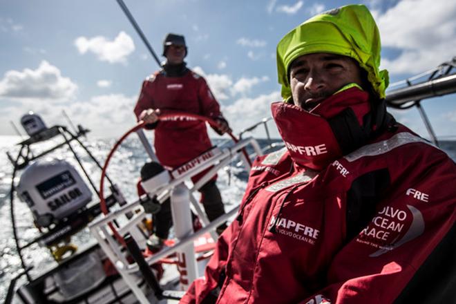  Leg 7 to Lisbon onboard MAPFRE. Day 01. Carlos Hernandez and Rob Greenhalgh during the watch © Francisco Vignale/Mapfre/Volvo Ocean Race