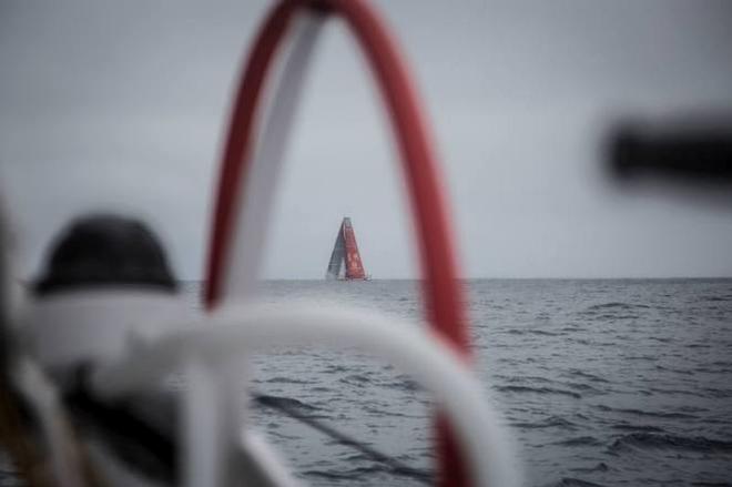 Leg 7 to Lisbon onboard MAPFRE. Day 08. Dongfeng sail alongside us after they gybe. - Volvo Ocean Race 2015 © Francisco Vignale/Mapfre/Volvo Ocean Race