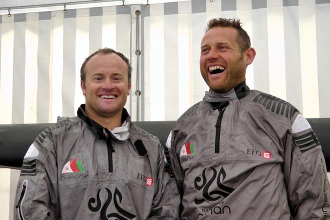 Sultanate of Oman new recruits - Glenn Ashby (left) with Alister Richardson. - 2015 Bullitt GC32 Racing Tour © James Boyd / Sailing Intelligence