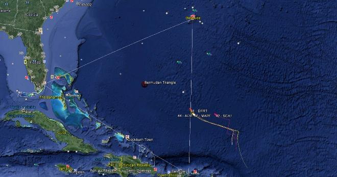 Bermuda Triangle - Volvo Ocean Race 2015 © Google Earth