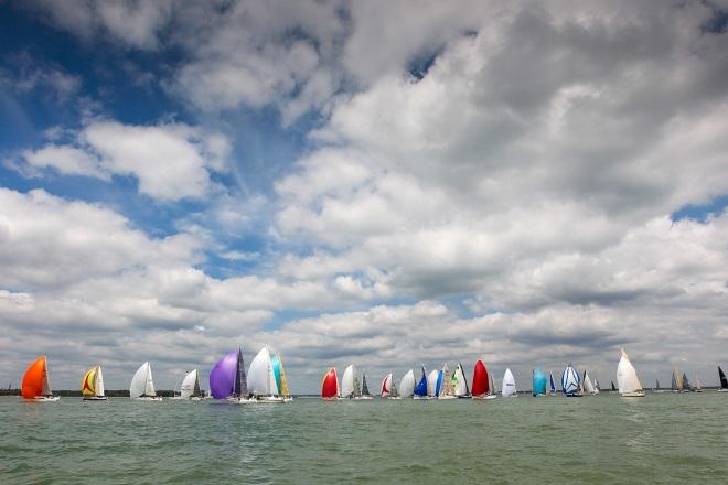 Spinnakers at the start of the race - 2015 RORC Myth of Malham Race ©  Paul Wyeth / RORC