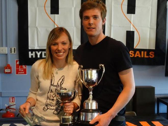 The winners – Neil Barrett and Sophie Jones - Hyde Sails Enterprise Inland Championship © Paula Southworth