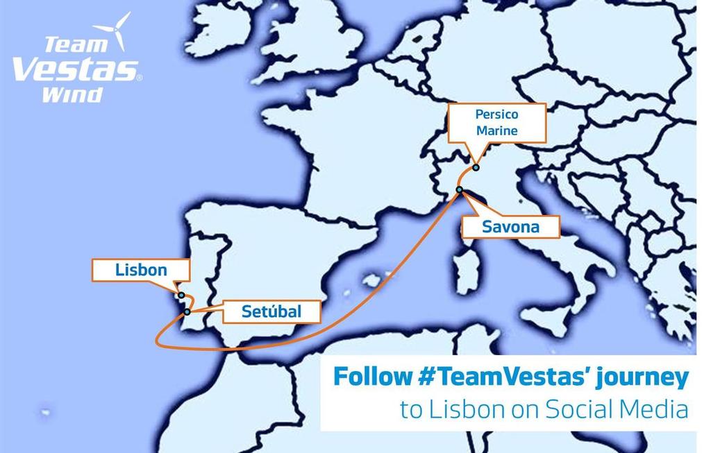 Team Vestas Wind - the route to Lisbon © Team Vestas Wind