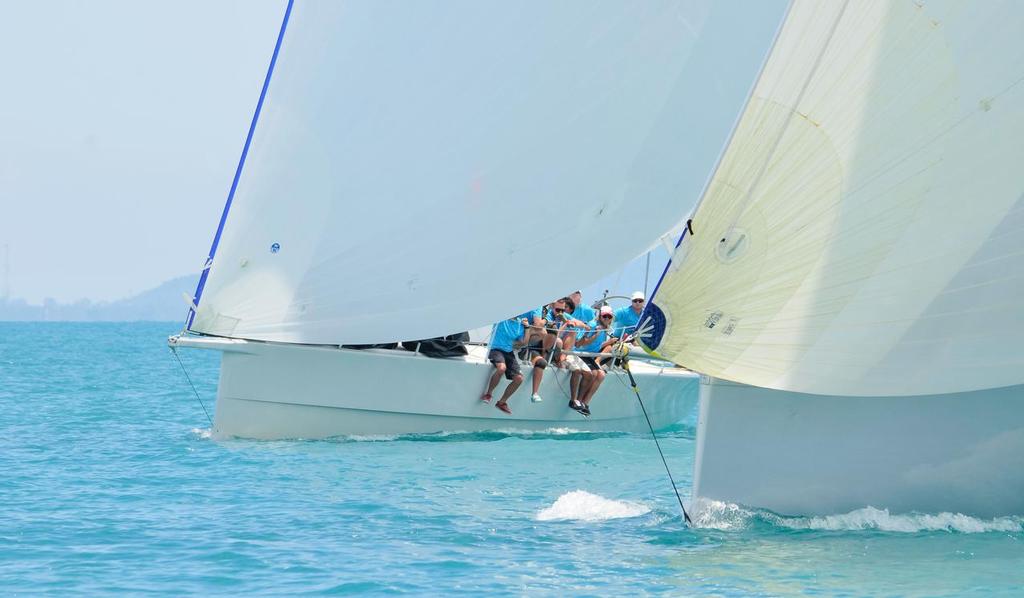 Windsikher II chasing down Oi! in the final race, Samui Regatta 2015. Photo by Chaos/ Samui Regatta. photo copyright Event Media taken at  and featuring the  class