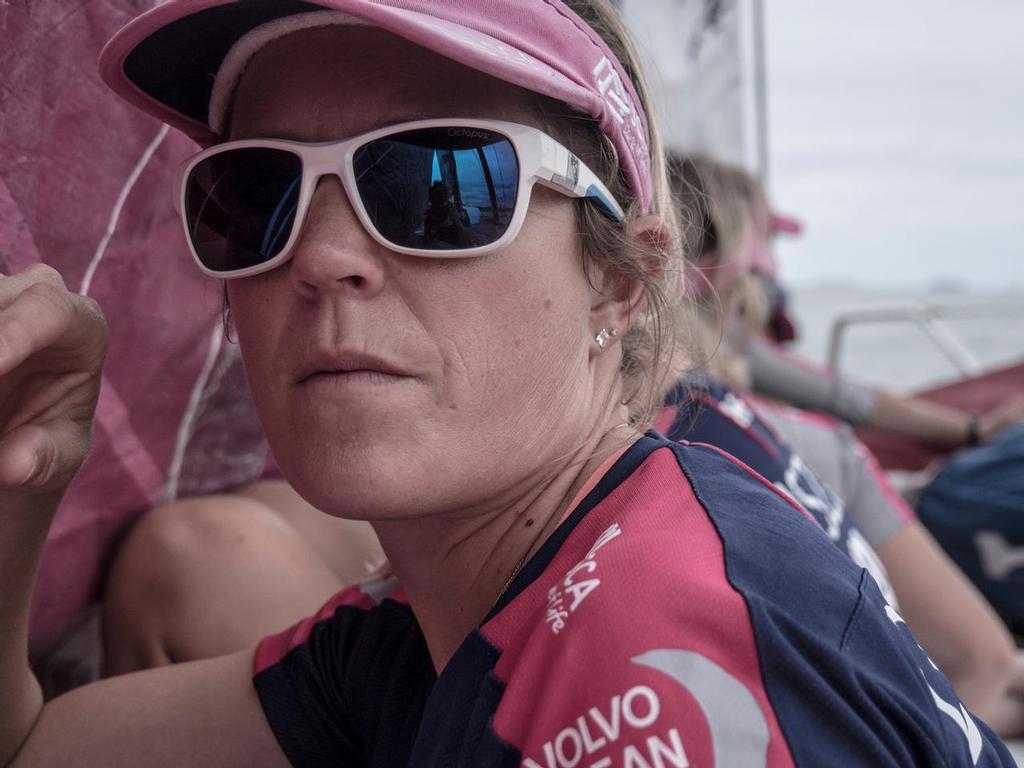 April 19, 2015. Start of Leg 6 to Newport onboard Team SCA. Skipper Sam Davies photo copyright Corinna Halloran / Team SCA taken at  and featuring the  class