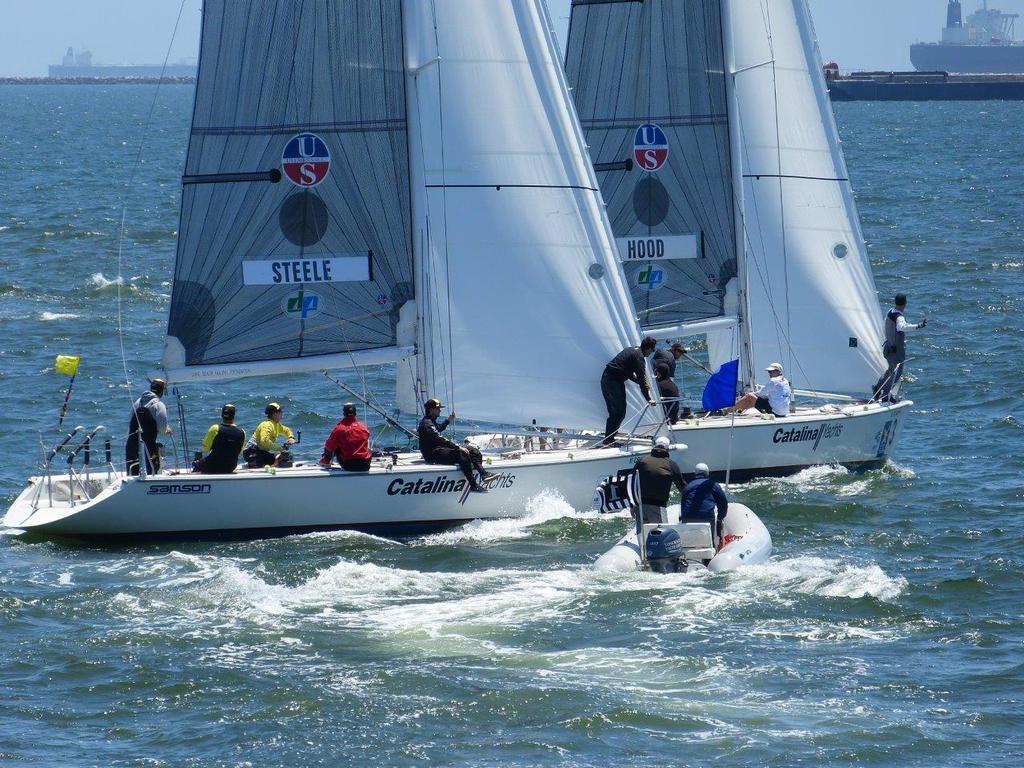 Steele, Hood with penalty - Final day action of the 2015 Ficker Cup photo copyright Long Beach Yacht Club http://www.lbyc.org taken at  and featuring the  class