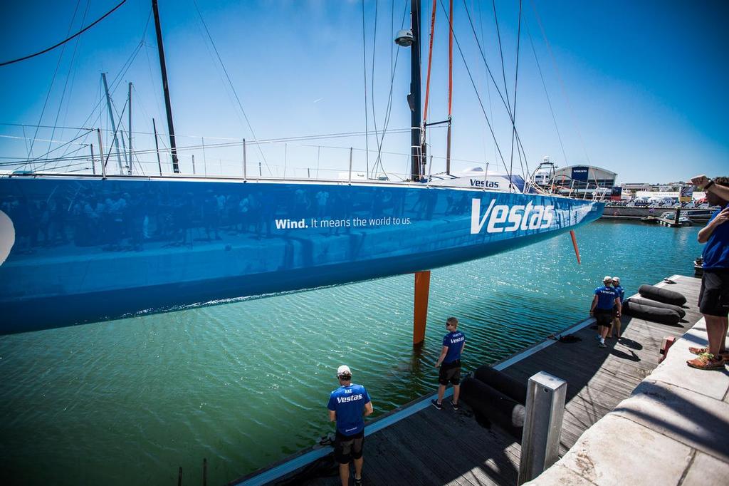 May 29, 2015. Team Vestas Wind is back in the water in Lisbon. photo copyright Brian Carlin - Team Vestas Wind taken at  and featuring the  class
