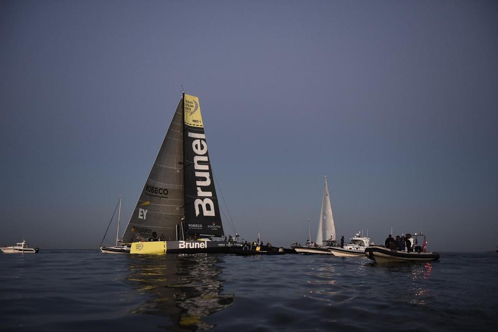Leg 7 arrivals in Lisbon - Team Brunel - Volvo Ocean Race 2014-15 photo copyright Ricardo Pinto / Volvo Ocean Race taken at  and featuring the  class