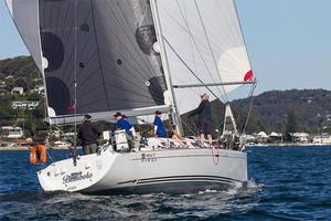 Overall winner, Bombolo under spinnaker. - 2015 Vicsail Beneteau Pittwater Cup photo copyright  John Curnow taken at  and featuring the  class