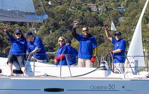 Scirocco Blue made huge celebration of the regatta – all day and night too! Well done team… - 2015 Vicsail Beneteau Pittwater Cup photo copyright  John Curnow taken at  and featuring the  class