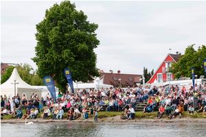 Spectators lining the shore in the event village - 2015/16 World Match Racing Tour - Match Race Germany photo copyright Martinez Studio / MRG taken at  and featuring the  class