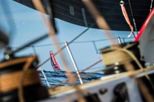 Leg 7 to Lisbon onboard Abu Dhabi Ocean Racing. Day 4. MAPFRE looms just to leeward less than a half mile away from us,while passing near the ice exclusion zone after 4 days of racing - Volvo Ocean Race 2015 photo copyright Matt Knighton/Abu Dhabi Ocean Racing taken at  and featuring the  class
