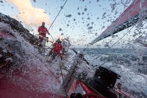 Leg 6 to Newport onboard Dongfeng Race Team. Day 11. I wonder how many gallons of ocean water will run across this deck over 9 months? photo copyright Sam Greenfield/Dongfeng Race Team/Volvo Ocean Race taken at  and featuring the  class