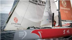 Leg 7 to Lisbon onboard Dongfeng Race Team. Day 07. ``Until just after the jibe yesterday,everything went exactly by the book`` - Kevin Escoffier - Volvo Ocean Race 2015 photo copyright Yann Riou / Dongfeng Race Team taken at  and featuring the  class