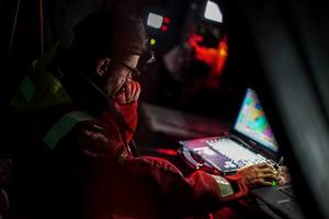Leg 7 to Lisbon onboard Dongfeng Race Team. Day 08. 2 miles between us and MAPFRE. It has been the maximum gap between us since the wind started to build up. Pascal Bidegorry - Volvo Ocean Race 2015 photo copyright Yann Riou / Dongfeng Race Team taken at  and featuring the  class
