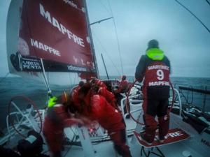 Onboard MAPFRE - Mapfre during the peeling of MH0 to A3 - Leg 7 to Lisbon - Volvo Ocean Race photo copyright Francisco Vignale/Mapfre/Volvo Ocean Race taken at  and featuring the  class