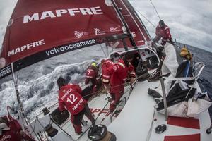 Leg 6 to Newport onboard MAPFRE. Day 15. Action on deck during the peel to the J1 photo copyright Francisco Vignale/Mapfre/Volvo Ocean Race taken at  and featuring the  class
