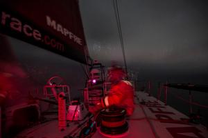 Leg 7 to Lisbon onboard MAPFRE. Day 02. Night time onboard MAPFRE photo copyright Francisco Vignale/Mapfre/Volvo Ocean Race taken at  and featuring the  class