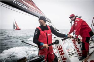Leg 7 to Lisbon onboard MAPFRE. Day 08. Dongfeng managing to pass us through leeward side - Volvo Ocean Race 2015 photo copyright Francisco Vignale/Mapfre/Volvo Ocean Race taken at  and featuring the  class