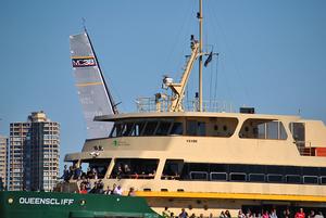 Manly Ferry & MC38 mast photo copyright Ellen Pragnell Rasch taken at  and featuring the  class
