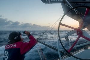 Leg 6 to Newport onboard Team SCA. Day 10. Stacey Jackson takes a photograph of the FR0 in action. photo copyright Corinna Halloran - Volvo Ocean Race http://www.volvooceanrace.com taken at  and featuring the  class