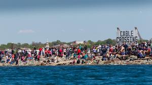 The fans have lined the shorelines in Newport to cheer on ADOR and the other VOR crews during the US Stopover - Volvo Ocean Race 2014-15 photo copyright  Ian Roman / Abu Dhabi Ocean Racing taken at  and featuring the  class