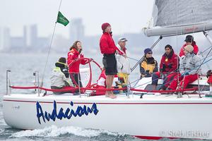 Tracey Baldwin at the helm of Audacious photo copyright  Steb Fisher taken at  and featuring the  class