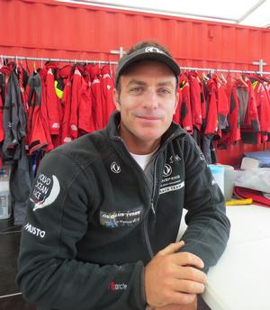 Eric Peron at the Dongfeng Race Team base photo copyright Kara Hugglestone taken at  and featuring the  class
