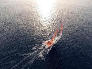 More great drone footage from Sam Greenfield as Dongfeng head for the Gulf Stream in first place - Leg 6, Day 17 – Volvo Ocean Race photo copyright Sam Greenfield/Dongfeng Race Team/Volvo Ocean Race taken at  and featuring the  class