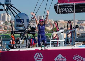 Leg 7 arrivals in Lisbon - Team SCA - Volvo Ocean Race 2014-15 photo copyright Rick Tomlinson / Team SCA taken at  and featuring the  class