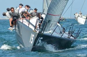 German skipper Wolfgang Schaefer and the Struntje Light team finished the regatta strong and posted its second victory of the series in Race 10. - 2015 Farr 40 West Coast Championship photo copyright Sara Proctor http://www.sailfastphotography.com taken at  and featuring the  class