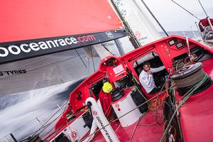 Day 9. When Pascal bites his nails he's deep in thought. photo copyright Sam Greenfield/Dongfeng Race Team/Volvo Ocean Race taken at  and featuring the  class