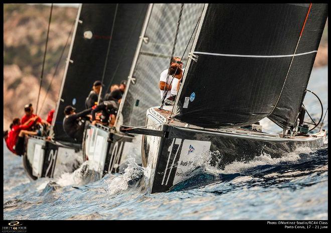 RUS7 - Anywayanyday (bow 4) had a much improved day - 2015 Audi RC44 Porto Cervo Cup ©  Martinez Studio / RC44 Class