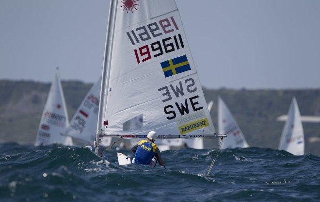 Emil Cedergardh, SWE, Men's One Person Dinghy (Laser) on day one - ISAF Sailing World Cup Weymouth and Portland © onEdition http://www.onEdition.com
