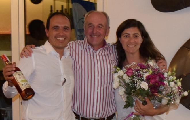 WCC's Andrew Bishop with Martinho and Ingrid from Marina de Lagos - 2015 ARC Portugal © Jeremy Wyatt