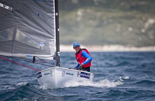 Giles Scott, GBR, Men's One Person Dinghy Heavy (Finn) on day one of the ISAF Sailing World Cup Weymouth & Portland. ©  Photo on Edition