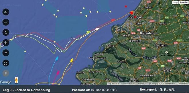 Positions at 19 June 01:58 UTC-  Volvo Ocean Race © Volvo Ocean Race http://www.volvooceanrace.com