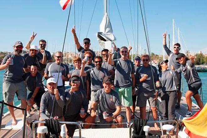A happy crew on board Kiboko Dos today - 2015 Superyacht Cup © www.clairematches.com