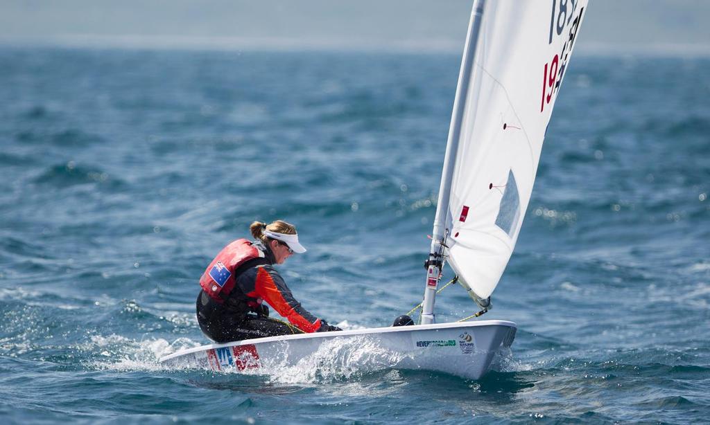 Susannah Pyatt, NZL, Womens One Person Dinghy (Laser Radial) at Day Two of the ISAF Sailing World Cup Weymouth & Portland. © onEdition http://www.onEdition.com