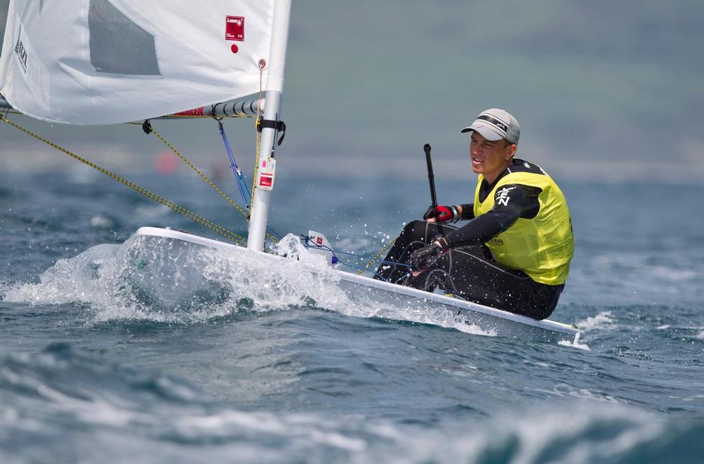 Andy Maloney, NZL, Men’s One Person Dinghy (Laser) on day two of the ISAF Sailing World Cup Weymouth & Portland. © onEdition http://www.onEdition.com