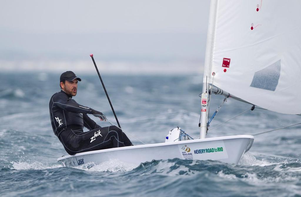 Michael Bullot, NZL, Mens One Person Dinghy (Laser) on day four of the ISAF Sailing World Cup Weymouth & Portland. © onEdition http://www.onEdition.com