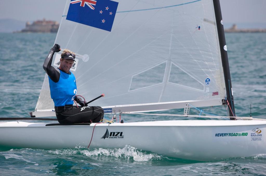 Josh Junior, NZL, , Men's One Person Dinghy Heavy (Finn) on day five of the ISAF Sailing World Cup Weymouth & Portland. © onEdition http://www.onEdition.com
