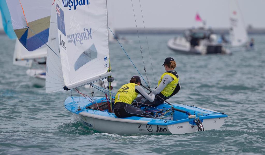 Jo Aleh and Polly Powrie, NZL, Womens Two Person Dinghy (470) on day five of the ISAF Sailing World Cup Weymouth & Portland. photo copyright onEdition http://www.onEdition.com taken at  and featuring the  class