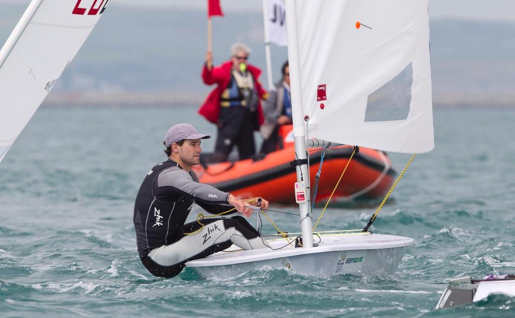 Sam Meech, NZL, Men's One Person Dinghy (Laser) on day five of the ISAF Sailing World Cup Weymouth & Portland. © onEdition http://www.onEdition.com