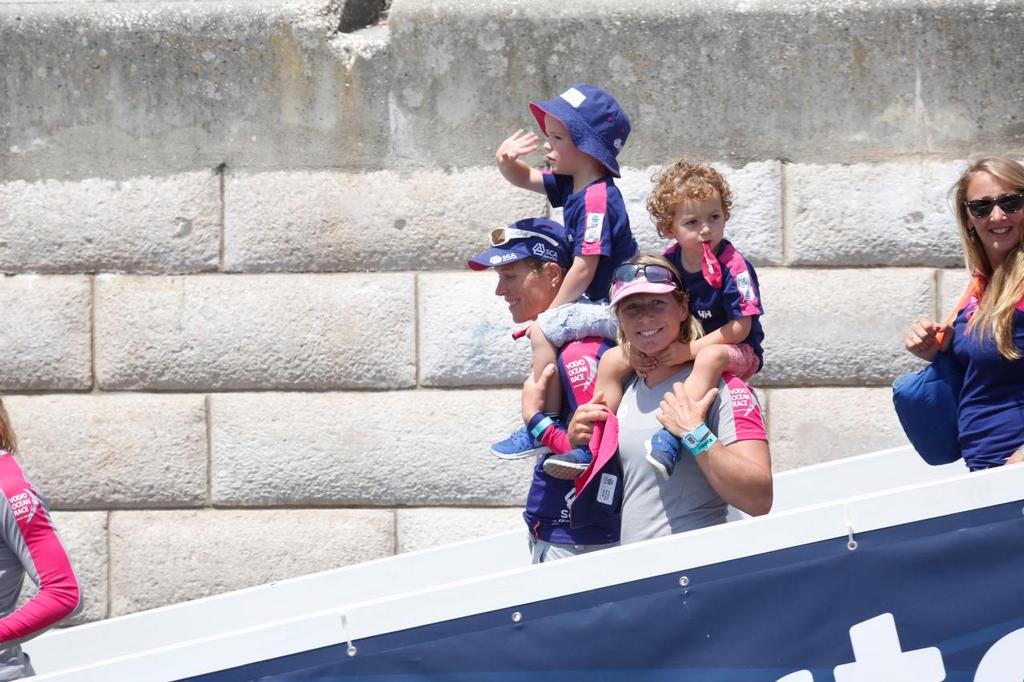 Team SCA crew head for the boat - Volvo Ocean Race - Lisbon In Port Race photo copyright Eugenia Bakunova http://www.mainsail.ru taken at  and featuring the  class