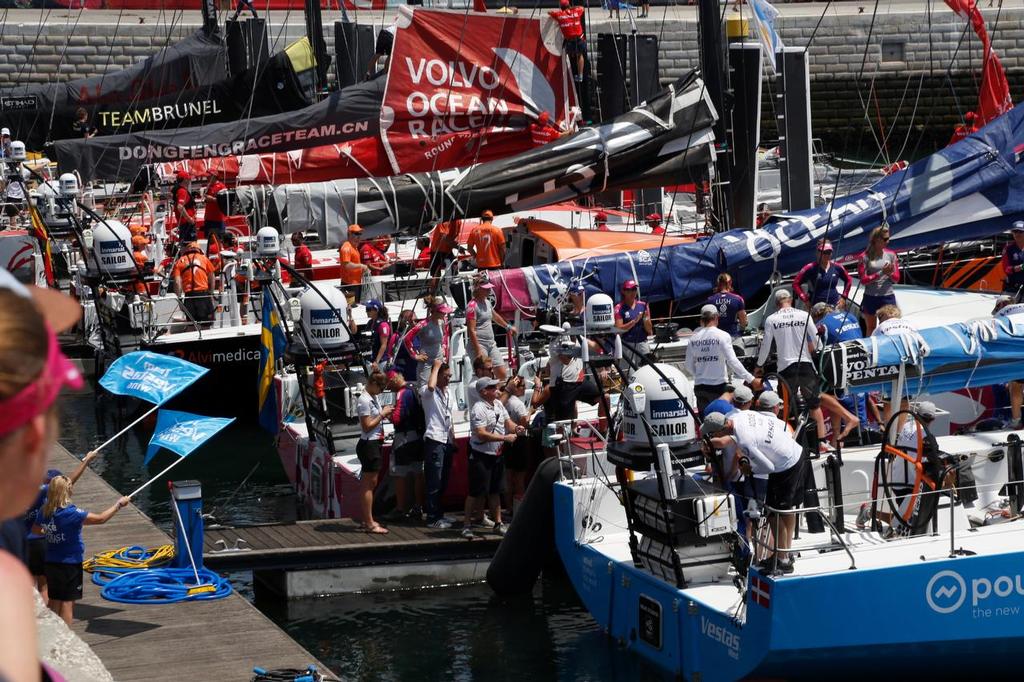 Sponsor guests and crew boarding - Volvo Ocean Race - Lisbon In Port Race - Ashore photo copyright Eugenia Bakunova http://www.mainsail.ru taken at  and featuring the  class